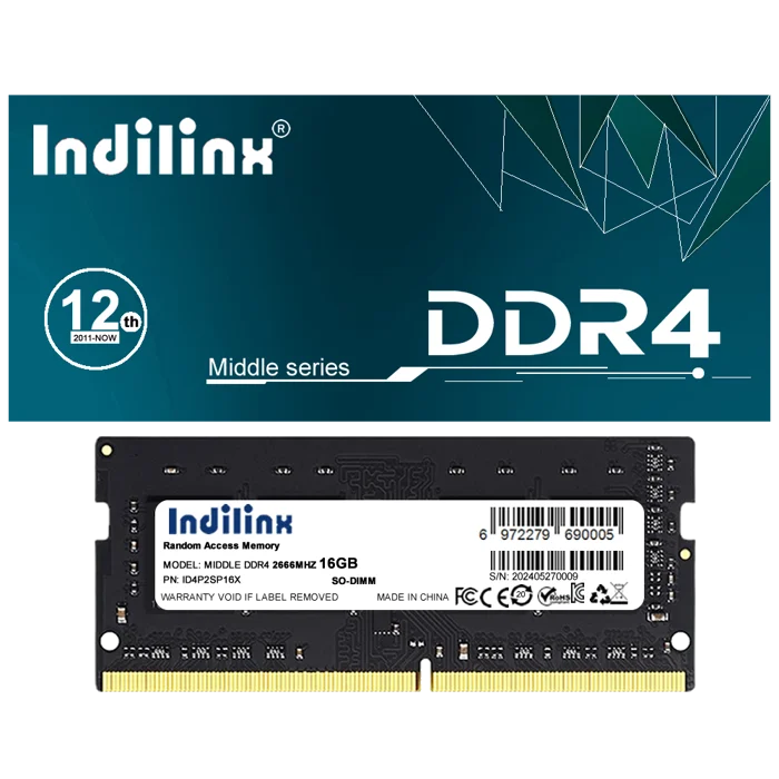 MEMORIA RAM DDR4 16GB INDILINX + 2666MHZ + PC-21300 LAPTOP